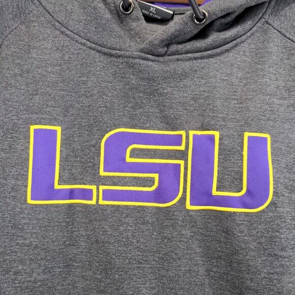 Colosseum Mens Pullover Hoodie Gray XL LSU Louisiana State University Collegiate - Picture 4 of 14
